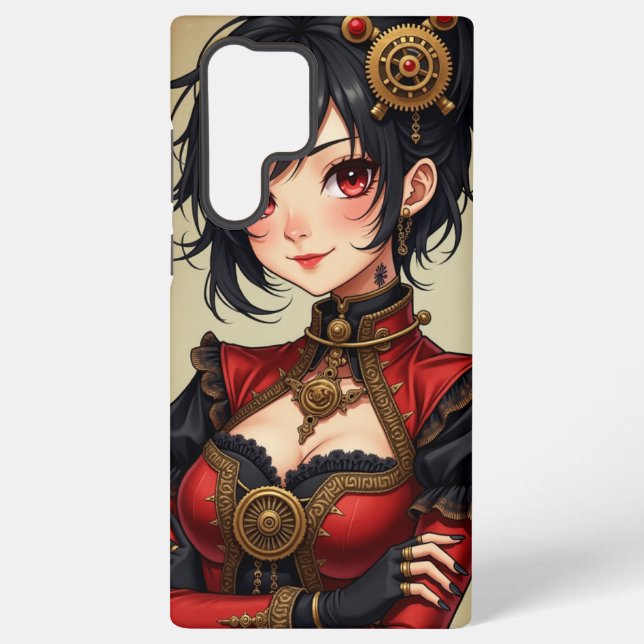 Steampunk Harlequin Samsung Galaxy S22 Ultra Case (Back)