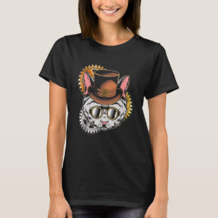 Steampunk Hat Mechanical Retro Look Steampunk Cats T-Shirt