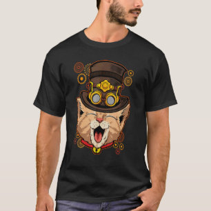 Steampunk Hat Mechanical Retro Look Steampunk Cats T-Shirt