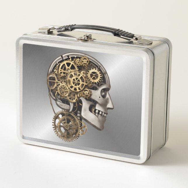 Steampunk Head Metal Lunchbox (Front)