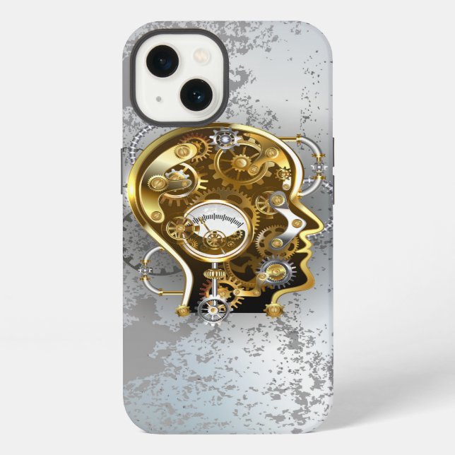 Steampunk head with manometer iPhone case (Back)