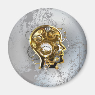 Steampunk Head with Manometer Magnet