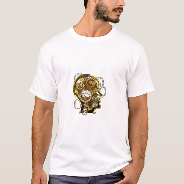 Steampunk Head with Manometer T-Shirt (Front)