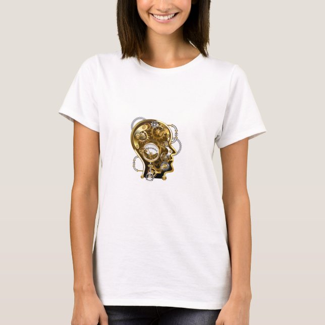 Steampunk Head with Manometer T-Shirt (Front)