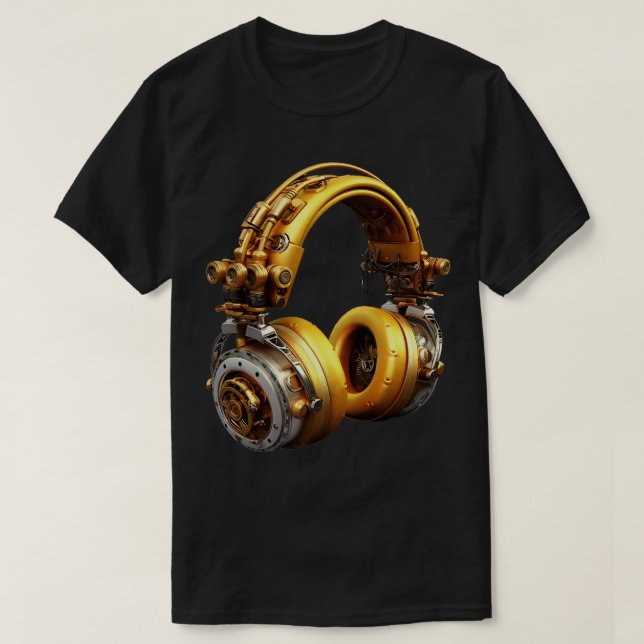Steampunk Headphones T-Shirt (Design Front)