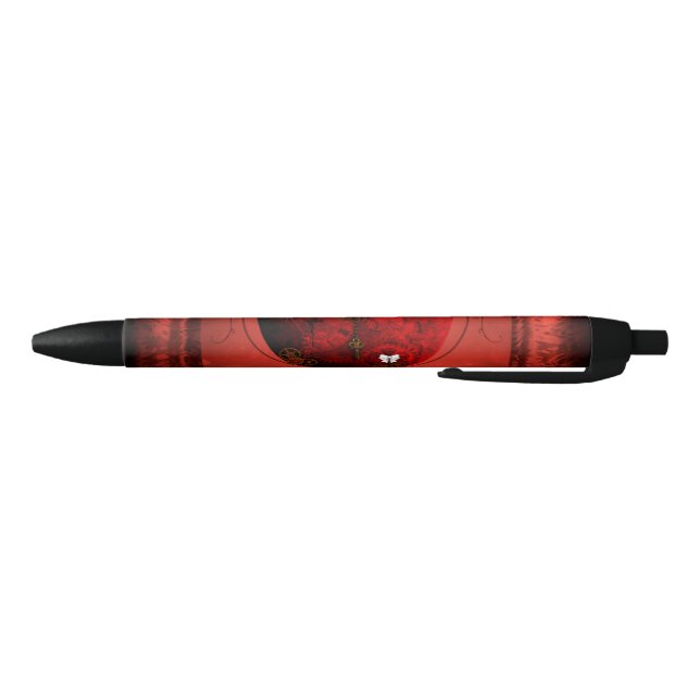 Steampunk heart black ink pen (Bottom)