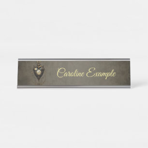 Steampunk heart,  desk name plate