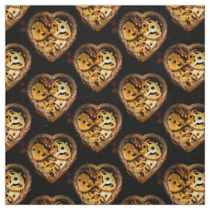 steampunk heart fabric