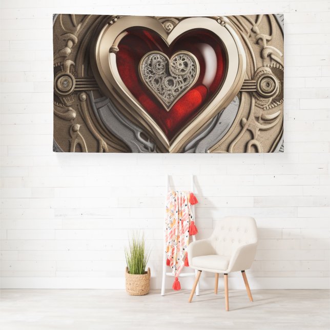 Steampunk Heart – Intricate Mechanical Love  Banner (Insitu)