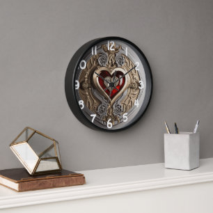 Steampunk Heart – Intricate Mechanical Love  Clock