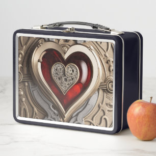 Steampunk Heart – Intricate Mechanical Love  Metal Lunch Box