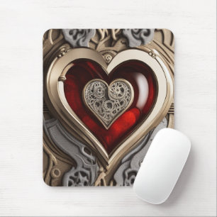 Steampunk Heart – Intricate Mechanical Love Mouse Pad