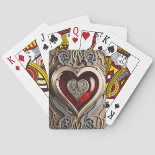 Steampunk Heart – Intricate Mechanical Love  Playing Cards