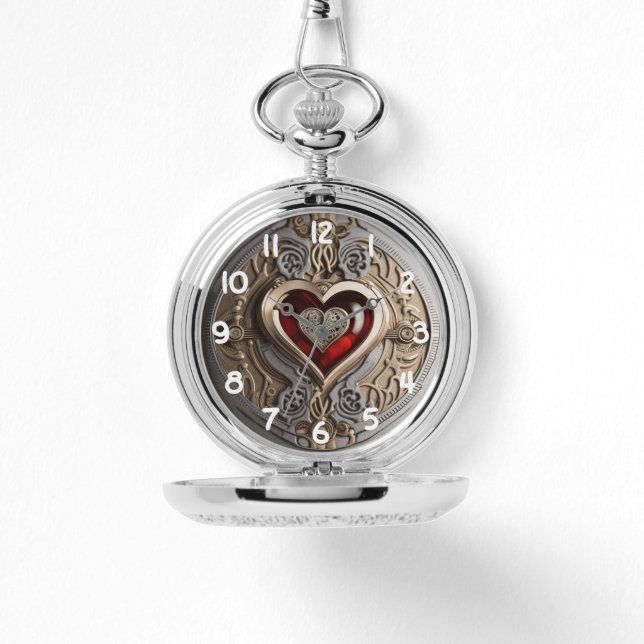 Steampunk Heart – Intricate Mechanical Love  Watch (Front)