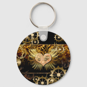 Steampunk heart key ring