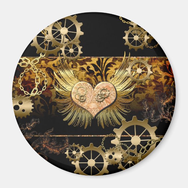 Steampunk heart magnet (Front)