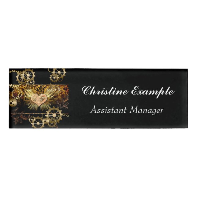 Steampunk heart name tag (Front)