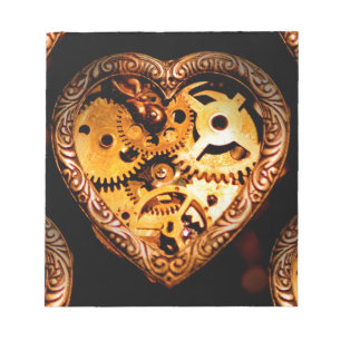 steampunk heart notepad