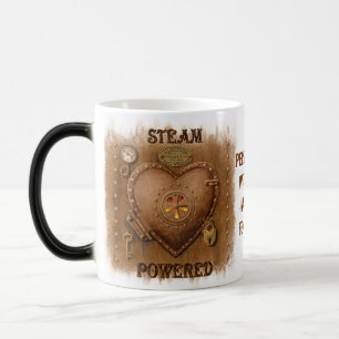 Steampunk Heart Personalised Magic Mug