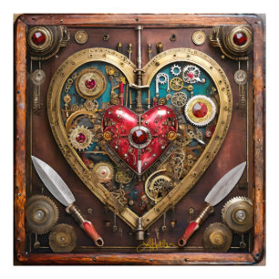 Steampunk Heart Rubies And Daggers For Warriors  Photo Print