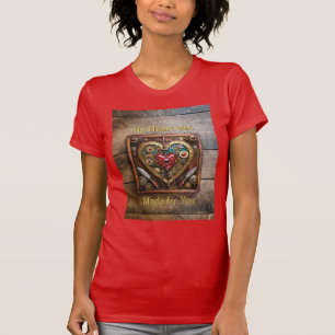 Steampunk Heart Rubies And Daggers For Warriors  T-Shirt