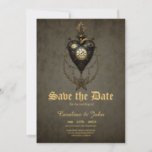 Steampunk heart, save the date