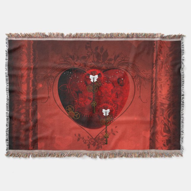 Steampunk heart throw blanket (Front)