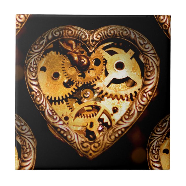 steampunk heart tile (Front)