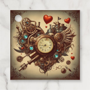 Steampunk heart/valentine's day  favour tags
