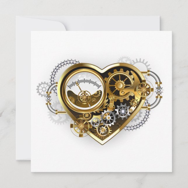 Steampunk Heart with a Manometer (Front)