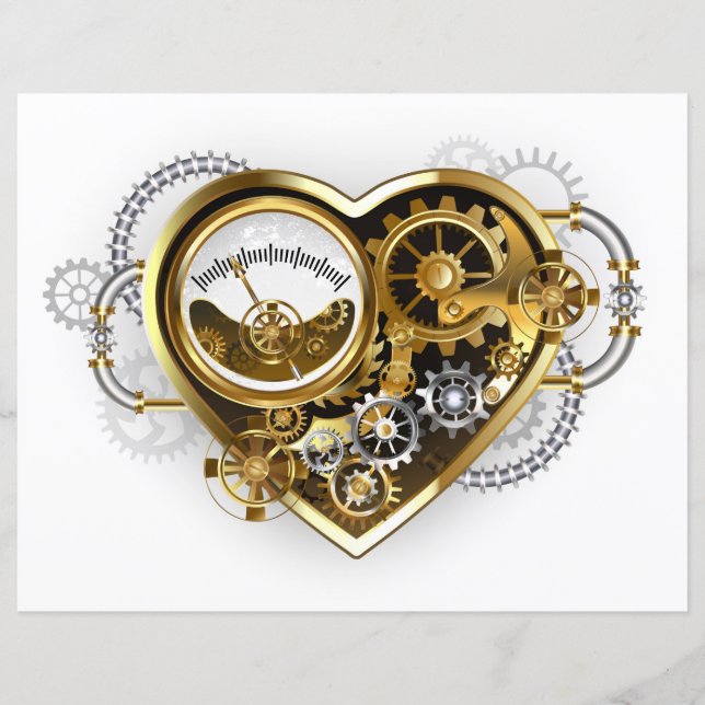 Steampunk Heart with a Manometer (Front)