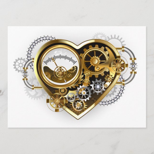 Steampunk Heart with a Manometer Advice Card (Front)