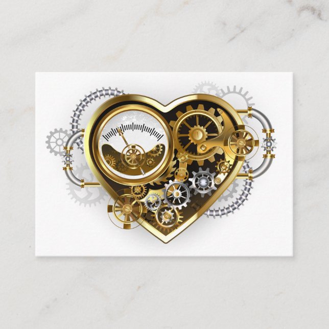 Steampunk Heart with a Manometer Calling Card (Front)