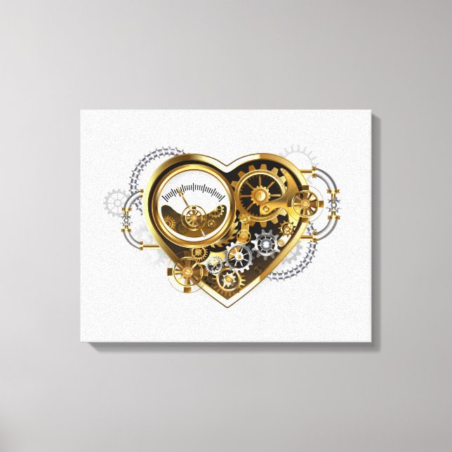 Steampunk Heart with a Manometer Canvas Print (Front)