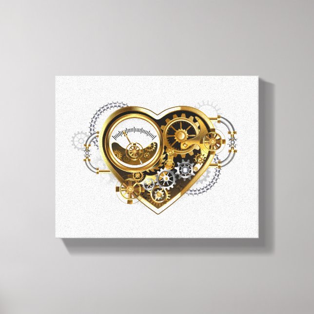 Steampunk Heart with a Manometer Canvas Print (Front)