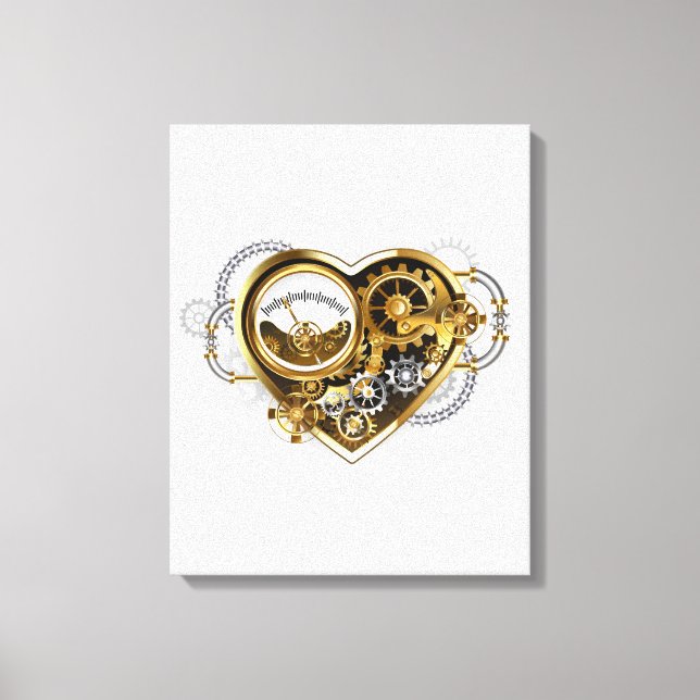 Steampunk Heart with a Manometer Canvas Print (Front)