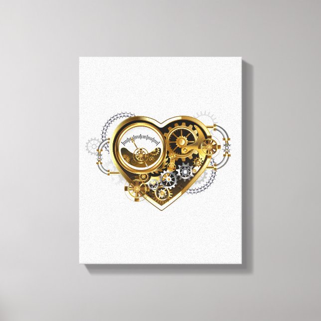 Steampunk Heart with a Manometer Canvas Print (Front)