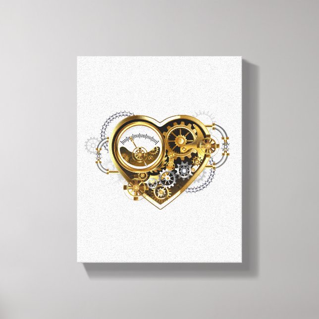 Steampunk Heart with a Manometer Canvas Print (Front)