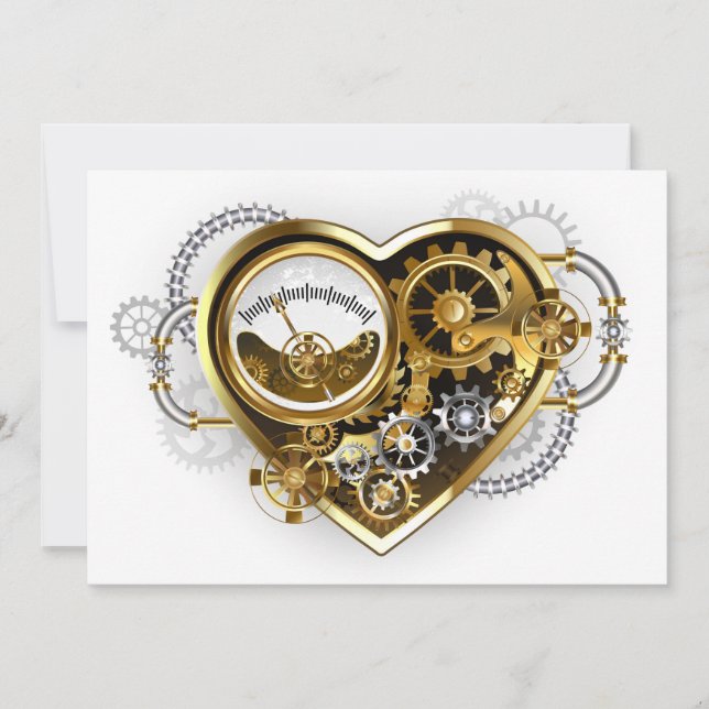 Steampunk Heart with a Manometer Card (Front)