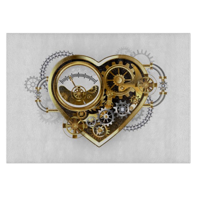 Steampunk Heart with a Manometer Cutting Board (Front)