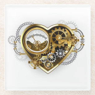 Steampunk Heart with a Manometer Glass Coaster