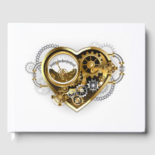 Steampunk Heart with a Manometer Guest Book