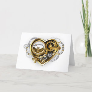 Steampunk Heart with a Manometer Holiday Card