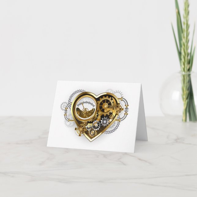 Steampunk Heart with a Manometer Holiday Card (Front)