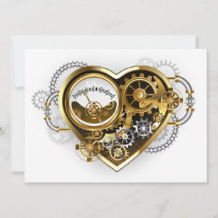 Steampunk Heart with a Manometer Holiday Card