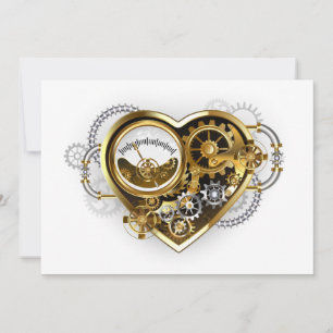 Steampunk Heart with a Manometer Holiday Card