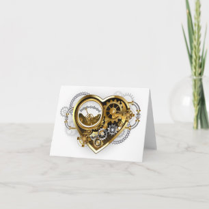 Steampunk Heart with a Manometer Invitation