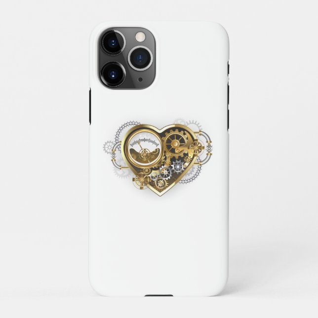 Steampunk Heart with a Manometer iPhone Case (Back)