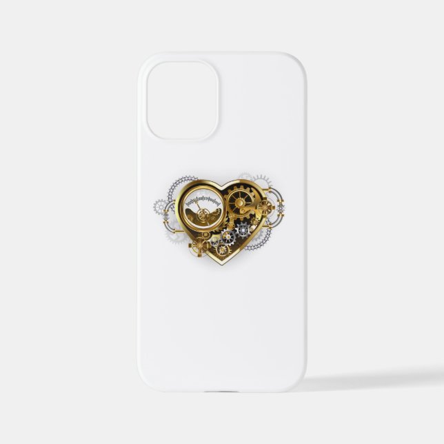 Steampunk Heart with a Manometer iPhone Case (Back)