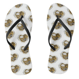 Steampunk Heart with a Manometer Jandals